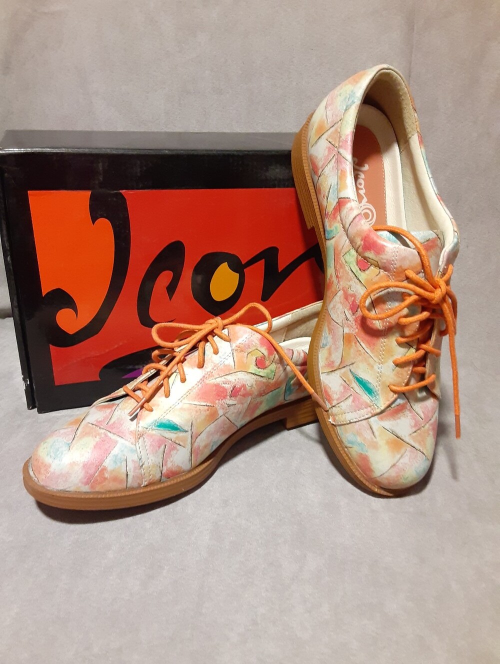 Icon Leather Pastel Lace-Up Golf Shoes Jolie-476 Aunt & Child Artistic 9 New